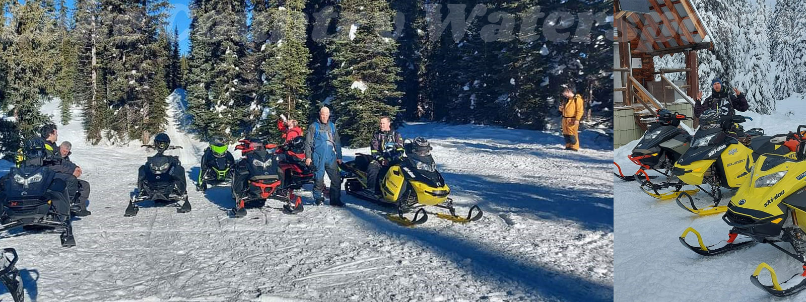 Group of snowmobile renters
